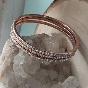 Lauren Ralph Lauren CZ Rosegold -tone Bangle Set